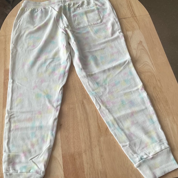 Women 2 Piece XL White Pastel Tie Dye Cropped Jogger Set Hoodie Pants 90 Degree - Picture 7 of 13